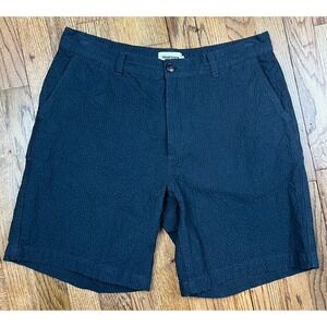 Taylor Stitch The Trail Shorts Black 8" Inseam Seersucker Casual Men's Sz 32